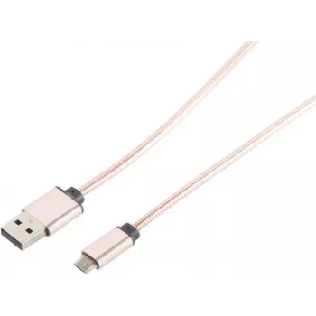 USB kábel S/CONN 14-11002 1 m USB A na Micro-USB B ružové zlato