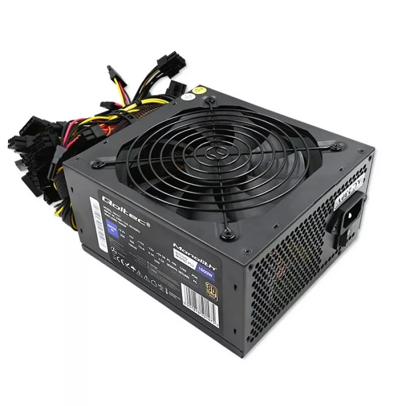 Napájací zdroj QOLTEC Gaming Miner 1600W Gold, 1600 W, ATX, Gold efektivita