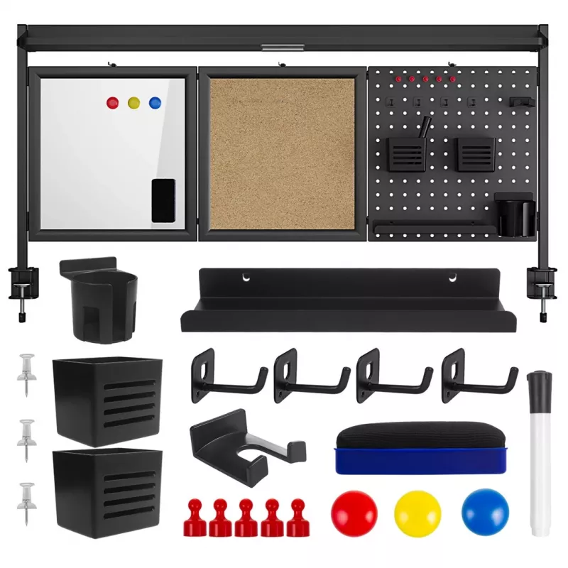 Ergo Office ER-300 B stolová priečka / organizér, 1295 x 242 x 726 mm, oceľ, max. zaťaženie 10 kg, čierna