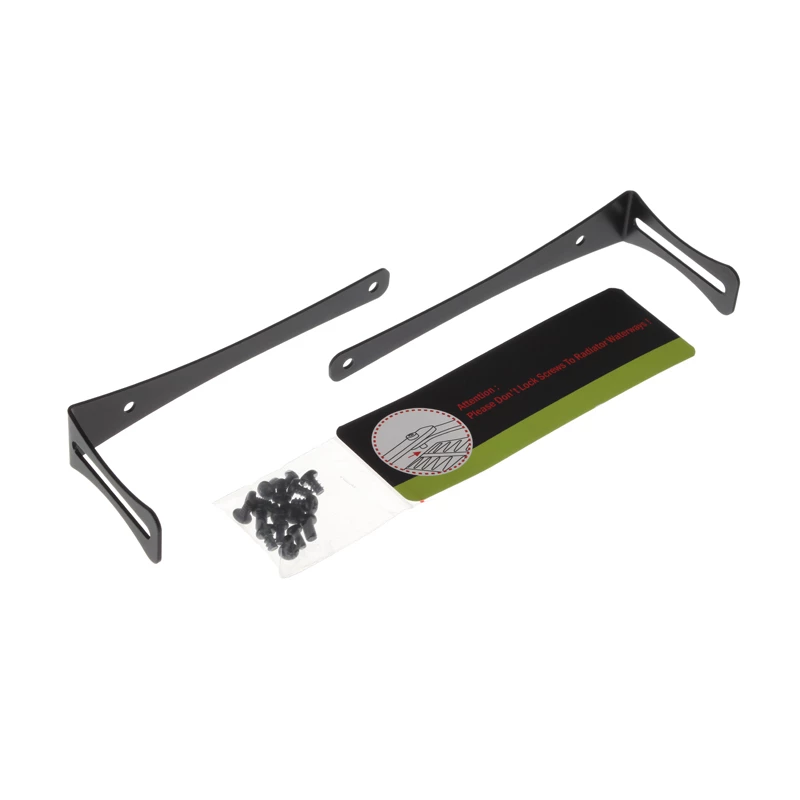 Držiak radiátora BitsPower BP-120RADHV2-BK — čierny montážny držiak pre 120-mm radiátory