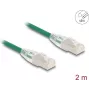 Sieťový kábel DeLOCK RJ45 Cat.6A samec na samec 2m zelený