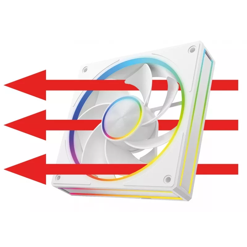 Skriňový ventilátor MODECOM VOLCANO LOOP 120 ARGB Reverse Fan biely 120 mm, PWM, 400–1400 RPM