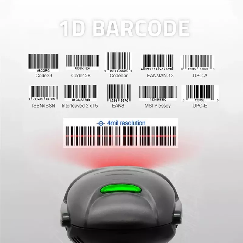 Qoltec 1D laserový čítač čiarových kódov | USB | čierna
