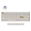 Mechanická klávesnica Keychron K4 HE 96% QWERTY — USB, RF Wireless & Bluetooth, 100 klávesov, RGB, biela/drevo