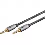 Plus audio prepojovací kábel AUX 3,5 mm stereo (čierna/strieborná, 2 metre)