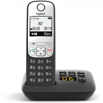 Gigaset A690A - analógový/DECT telefón - bezdrôtová mikrotelefónna jednotka - hlasitý odposluch - 100 záznamov - čierna (S30852-H2830-B101)