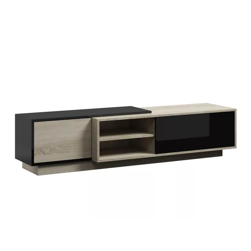 Cama TV skrinka SIGMA1 180 dub Sonoma/čierna lesklá