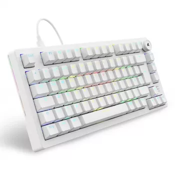 Sharkoon SGK25 75% QWERTZ USB káblová RGB LED klávesnica biela