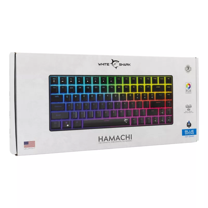 Mechanická klávesnica White Shark GK-005121 s RGB podsvietením a Blue-Switches