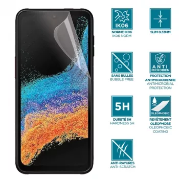 Priehľadná ochranná fólia na displej Mobilis 036271 Samsung Galaxy Xcover 6 Pro antibakteriálna prachuvzdorná odolná proti poškriabaniu nárazuvzdorná
