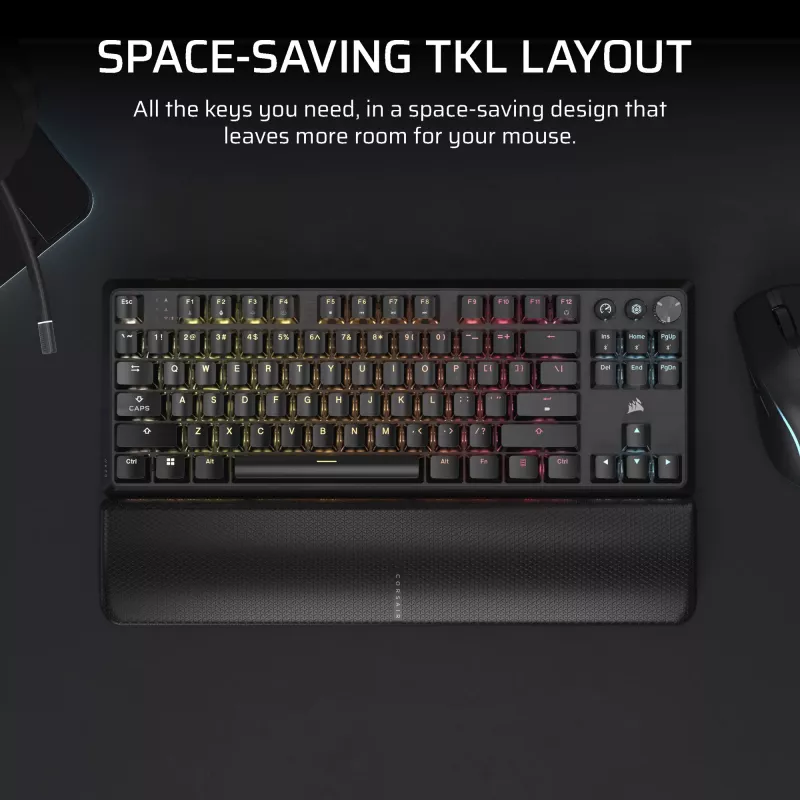 Corsair K70 CORE TKL klávesnica herná USB + RF Wireless + Bluetooth QWERTZ nemecká čierna