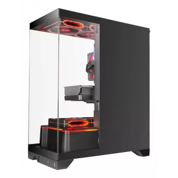 TACENS Mars Gaming MCPRISMA Midi-Tower PC skriňa, čierna, tvrdené sklo, podporuje ATX/Micro-ATX/Mini-ITX, 2x 3,5-palcové + 2x 2,5-palcové pozície
