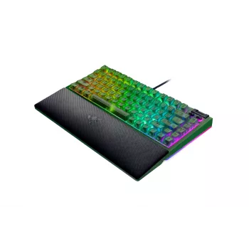 Mechanická herná klávesnica Razer BlackWidow V4 75 % — káblová US-layout, Phantom Green Edition, taktilné mechanické spínače Razer