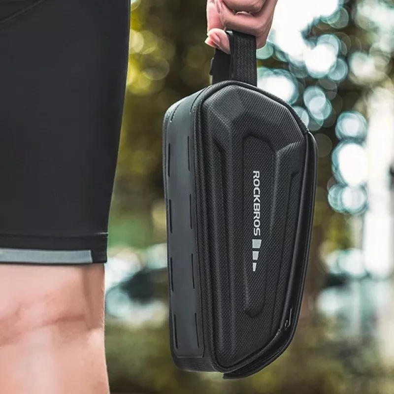 Rámová taška na bicykel Rockbros model s objemom 1,7 l, priehradka na telefón, čierna