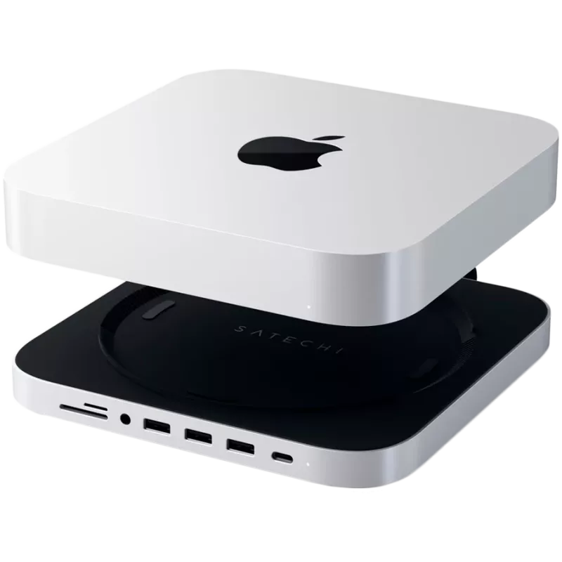 Satechi USB Type-C hliníkový stojan a hub pre Apple Mac mini (strieborná)