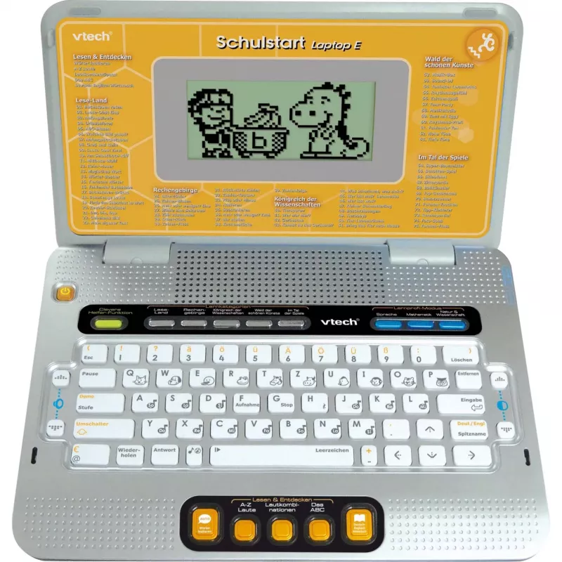 VTech Schulstart Laptop E pre deti od 6–8 rokov, strieborná, interaktívna vzdelávacia hračka