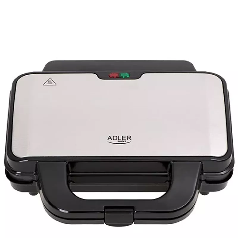 Sendvičovač Adler AD 3043, 1300 W, nepriľnavé platne, 2 sendviče, varná plocha 285 × 152 mm, čierny