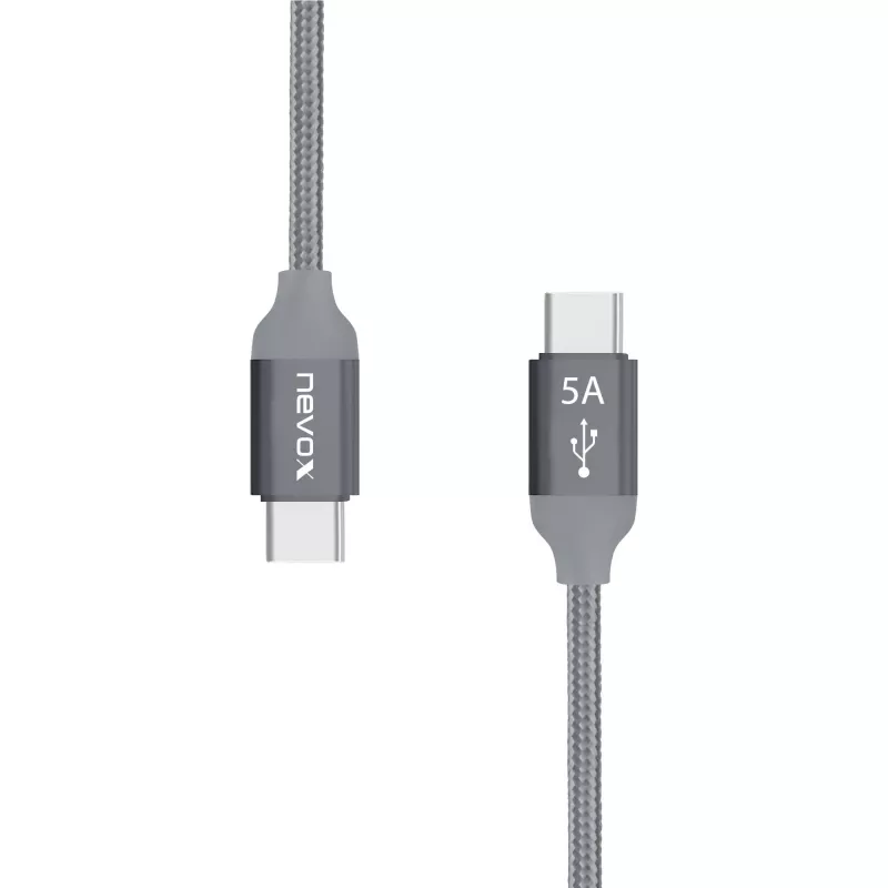 USB kábel Nevox 1654 USB 2.0 2 m USB C sivý strieborný