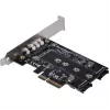 Silverstone SST-ECM27 M.2/SATA adaptérová karta, PCIe 4.0, 1x M-Key, 2x SATA 6G - Low Profile