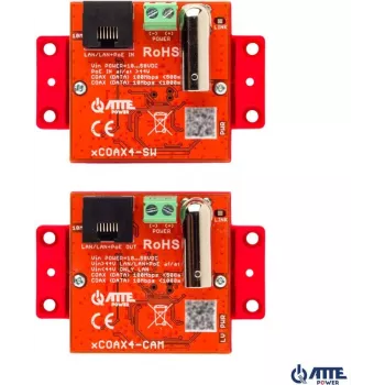 Atte aktívny Ethernet a PoE konvertor xCOAX4-SET 18346 – sada pre Ethernet cez koaxiál, podpora PoE