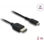 HDMI kábel DELOCK 81691 — HDMI typ A na Micro HDMI typ D, 2 m, 48 Gbit/s, až do 7680×4320, pozlátené kontakty, čierny
