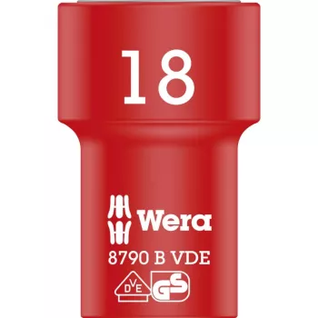 VDE Zyklop nástrčný kľúč, 18mm, 3/8 červený/žltý, izolovaný do 1 000 voltov