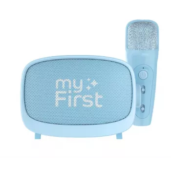 Prenosný detský reproduktor myFirst Voice 2 od myFirst — modrý, bezdrôtový reproduktor na batérie s podporou mikrofónu