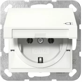 Zásuvka Schuko GIRA System 55, biela, hĺbka 29 mm