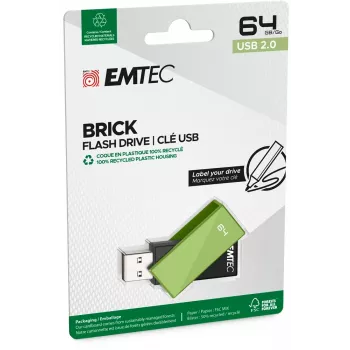 USB kľúč Emtec C350 Brick 64 GB USB Type-A čierny zelený