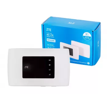 Mobilný sieťový router ZTE MF920C — LTE 4G (800/900/1800/2100/2600 MHz), WLAN 150 Mbit/s, 2000 mAh batéria, biely