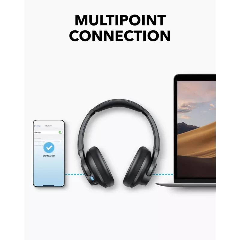 Náušné slúchadlá Anker Soundcore Q11i, Bluetooth 5.0, až 20 h batéria, vstavaný mikrofón, tmavosivá