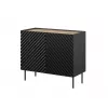 Komoda Cama Meble ONDA 2D 98x45x85 cm, čierna, rám z drevotriesky