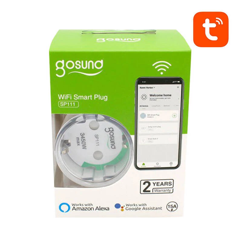 Inteligentná zásuvka WiFi Gosund SP111 3680W 16A, Tuya balenie 2 ks