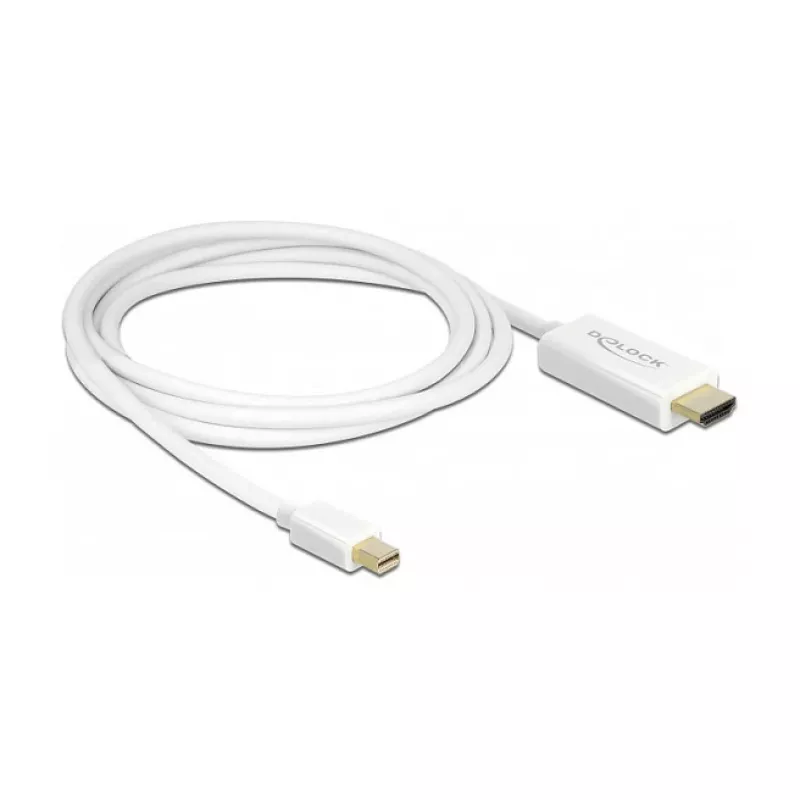 Video kábel adaptér DeLOCK 83707 Mini DisplayPort na HDMI 2m biely