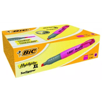 Zvýrazňovač BIC Highlighter XL 2-5 mm, ružový, box 10 ks 247130