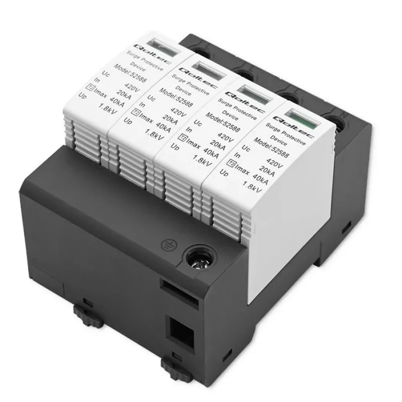 Prepäťová ochrana QOLTEC 52588 AC 4P 420V T2 C — 4-pólový AC prepäťový zvodič, 420 V, Typ 2