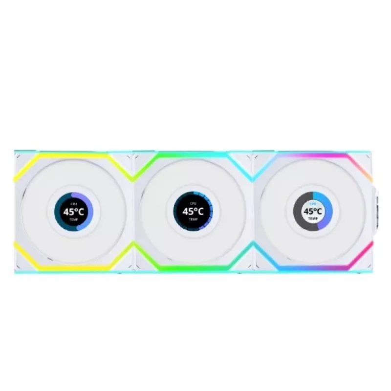 Ventilátor Lian Li UNI FAN SL Wireless LCD 120 12 cm biely 3 kusy
