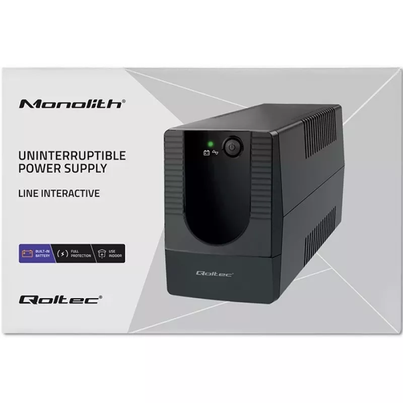 Qoltec 53774 UPS (záložný zdroj) Line-Interactive 1 kVA 600 W 1 AC výstup