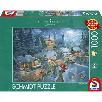 Puzzle Schmidt Spiele Thomas Kinkade Studios „Santa's Silent Night“ 1000 dielikov