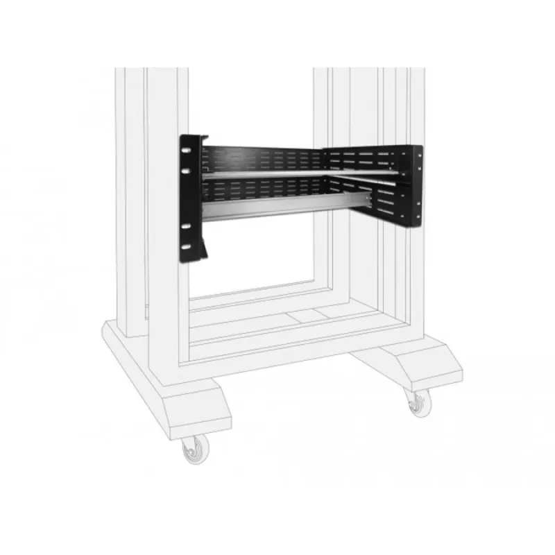Delock montážna sada na DIN lištu - montovateľná do racku - čierna - 4U - 48.3 cm (19
