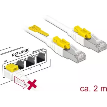 Sieťový kábel DELOCK 85332 RJ-45 Cat6a 2 m biely