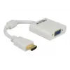 Delock adaptér HDMI-A konektor samec > VGA konektor samica - video adaptér - HDMI samec na HD-15 (VGA) samica - biely (65346)