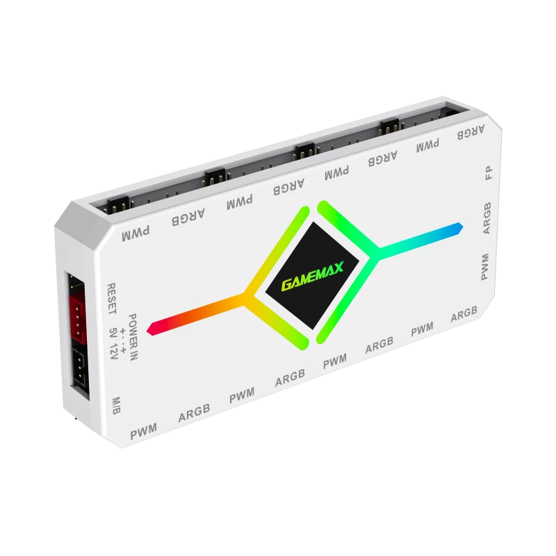 Gamemax | diaľkový ovládač | V4.0 ARGB PWM HUB BK | biely | Gamemax