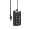 USB hub Gembird UHB-U2P10P-01 — 10-portový USB 2.0 hub