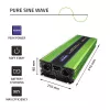 Automobilový menič Qoltec Monolith 6000 W zelený 12 V
