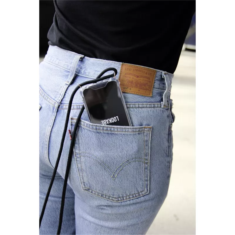 Lookabe puzdro na telefón s náhrdelníkom pre iPhone XR, zlaté/čierne