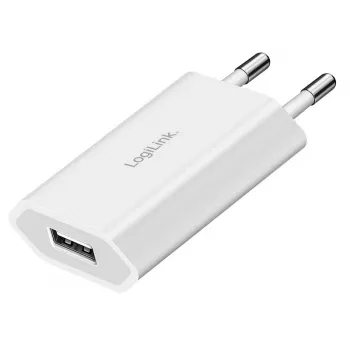 USB-A adaptér do zásuvky, 5 W, 5 V/1 A, 1x USB-A, biely