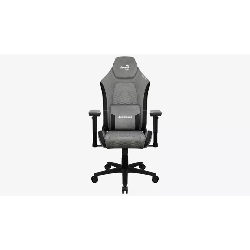Aerocool Crown AeroSuede univerzálna herná stolička s čalúnenou sedacou plochou, kamenná sivá