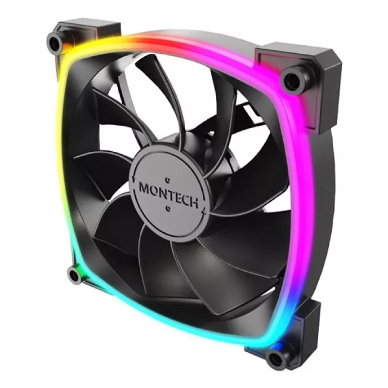 Montech RX120 PWM ventilátor počítačovej skrine 12 cm čierny 3 ks