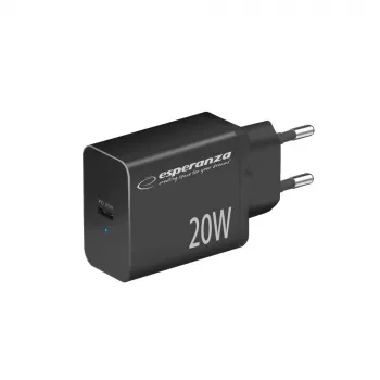 Sieťová nabíjačka ESPERANZA EZC104K 20W čierna, USB napájací zdroj pre prenosné zariadenia